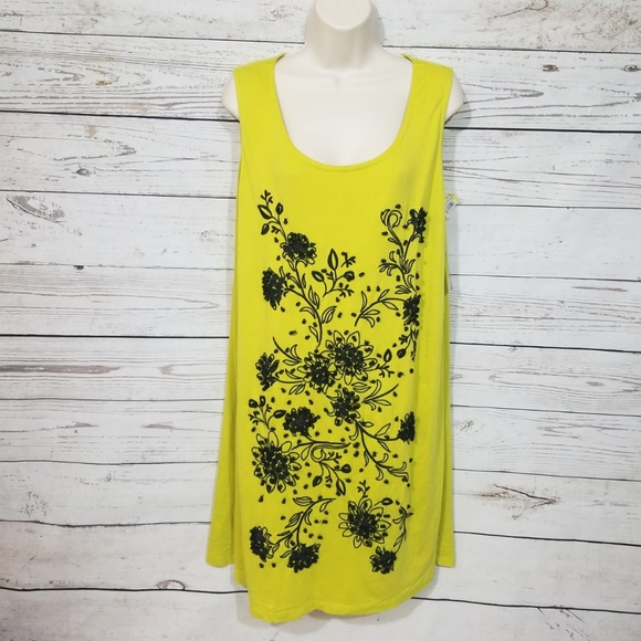 INC International Concepts Dresses & Skirts - INC International Concepts Chartreuse Floral Dress